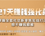 21天赚钱强化营,掌握全套社交新零售实战打法,赚回N倍学员-网赚资源网