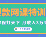 爆款网课特训营,一套课程打天下,网课变现的10个实操法,月收入3万到10万-网赚资源网