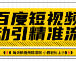 百度短视频被动引精准流量，每天躺着来精准粉，超级简单小白轻松上手-网赚资源网