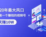 抓住2020年最大风口,小白也能做一个赚钱视频号,12天赚10W(赠送爆款拆解)-网赚资源网