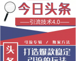 今日头条引流技术4.0,微头条实战细节,微头条引流核心技巧分析,快速发布引流玩法-网赚资源网