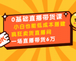 0基础直播带货课：小白也能低成本搭建疯狂卖货直播间：1场直播带货6万-网赚资源网