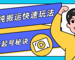 团队内部课程，短视频纯搬运快速玩法，批量快速起号的秘诀-网赚资源网