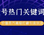 公众号热门关键词截留精准引流实战课程,价值百万高级拦截引流玩法!-网赚资源网