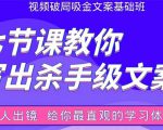 张根视频破局吸金文案班：节节课教你写出杀手级文案(附67页文案训练手册)-网赚资源网