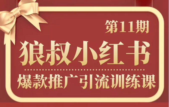 狼叔小红书爆款推广引流训练课第11期，手把手带你玩转小红书 - 网赚资源网-网赚资源网