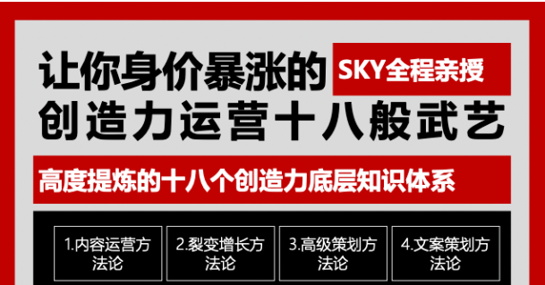 让你的身价暴涨的创造力运营十八般武艺 高度提炼的18个创造力底层知识体系 - 网赚资源网-网赚资源网