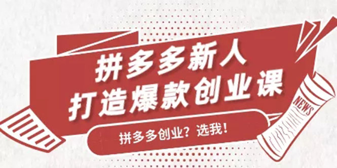 拼多多新人打造爆款创业课：快速引流持续出单，适用于所有新人 - 网赚资源网-网赚资源网