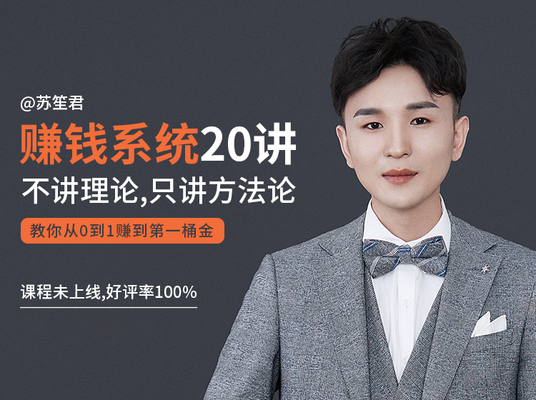 苏笙君的赚钱系统20课 教你从0到1赚到你的第一桶金（不讲理论，只讲方法论） - 网赚资源网-网赚资源网