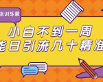 清和行记引流训练营:小白不到一周便能日引流几十精准粉-网赚资源网
