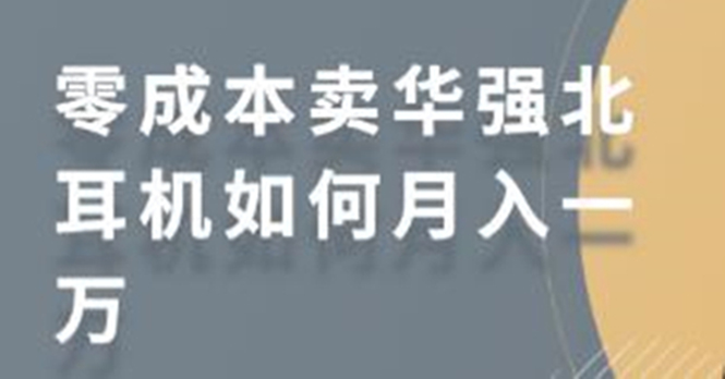 零成本卖华强北耳机如何月入10000+，教你在小红书上卖华强北耳机 - 网赚资源网-网赚资源网