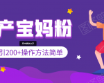 引200+预产期宝妈,从预产期到K12教育持续转化,操作方法简单-网赚资源网