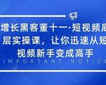 增长黑客董十一·短视频底层实操课,从短视频新手变成高手-网赚资源网