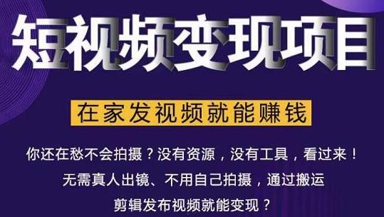 在家也能操作的短视频赚钱项目，无需真人，不用拍摄，纯搬运月入2到5万 - 网赚资源网-网赚资源网