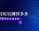 带你轻松玩赚拼多多:花的少 赚的多 爆款更简单 爆款打造流程实操讲解-网赚资源网