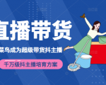 3天从菜鸟成为超级带货抖主播,千万级抖主播培育方案(价值980元)-网赚资源网