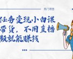 全民任务变现小白课,不用带货,不用直播,拍视频就能赚钱-网赚资源网