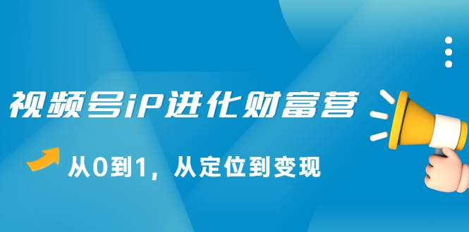 视频号iP进化财富营，从0到1，从定位到变现赚钱（价值1577元） - 网赚资源网-网赚资源网