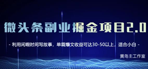 黄岛主微头条副业掘金项目第2期，单天做到50-100+收益！ - 网赚资源网-网赚资源网