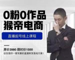 猴帝电商直播起号课,零粉零作品开播底层逻辑,直播五天打爆广场流量-网赚资源网