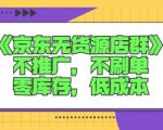 诺思星商学院京东无货源店群课:不推广,不刷单,零库存,低成本-网赚资源网