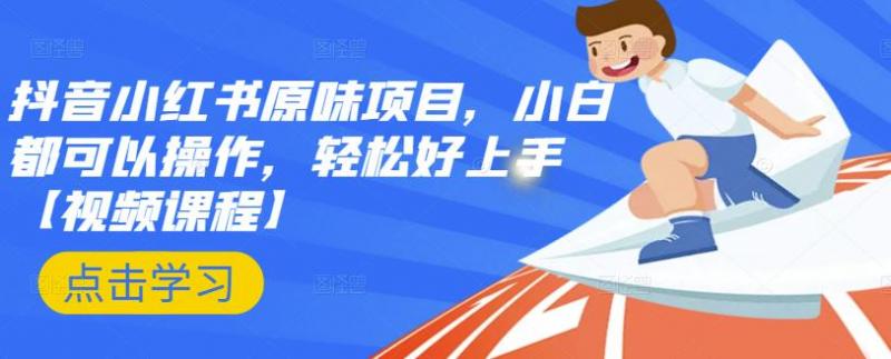 抖音小红书原味项目，小白都可以操作，轻松好上手【视频课程】 - 网赚资源网-网赚资源网