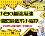 新手0基础搭建微信恋爱话术小程序,一单赚几百【视频教程+小程序源码】-网赚资源网