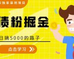 全网2022独家暴利项目，负债粉掘金，日搞5000的路子-网赚资源网