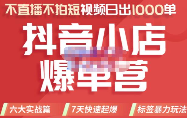 推易电商·2022年抖音小店爆单营，不直播、不拍短视频、日出1000单，暴力玩法 - 网赚资源网-网赚资源网