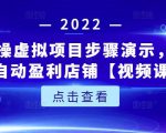 新人实操虚拟项目步骤演示，0基础打造自动盈利店铺【视频课程】-网赚资源网