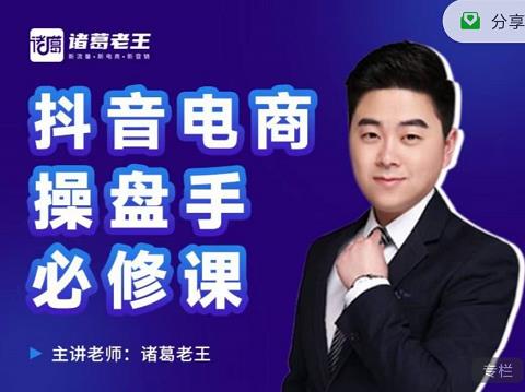 诸葛老王-抖音电商操盘手必修课：顶层设计，​起号破局，爆款运营，数据分析 - 网赚资源网-网赚资源网