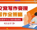 自媒体专业文案写作变现,月入10W+写作策略,教你从零开始学写作-网赚资源网