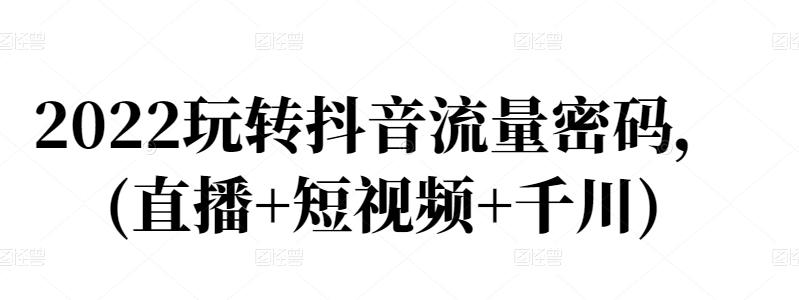 2022玩转抖音流量密码，(直播+短视频+千川) - 网赚资源网-网赚资源网