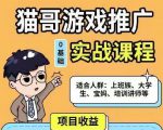 猫哥·游戏推广实战课程,单视频收益达6位数,从0到1成为优质游戏达人-网赚资源网