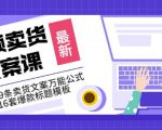 《视频卖货文案课》附送19条卖货文案万能公式+16套爆款标题模板-网赚资源网