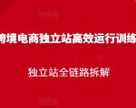 跨境电商独立站高效运行训练营，独立站全链路拆解-网赚资源网