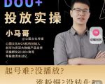 小马哥-Dou+投放实操课,抖加投放,随心推,付费起号逻辑,打破低播放转化-网赚资源网