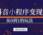 商梦网校-抖音小程序一个能日入300+的副业项目,变现、起号、素材、剪辑-网赚资源网