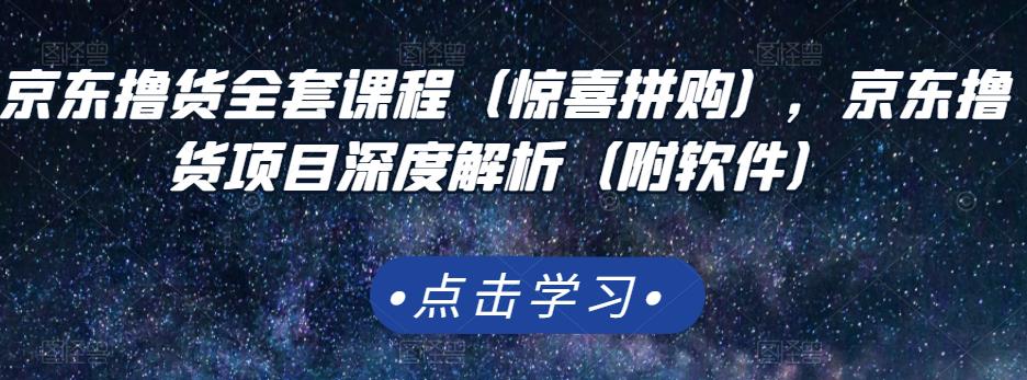京东撸货全套课程（惊喜拼购），京东撸货项目深度解析（附软件） - 网赚资源网-网赚资源网
