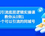 同城引流底层逻辑实操课，教你从0到1做一个可以引流的同城号（价值4980）-网赚资源网