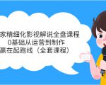独家精细化影视解说全盘课程,0基础从运营到制作,赢在起跑线(全套课程)-网赚资源网