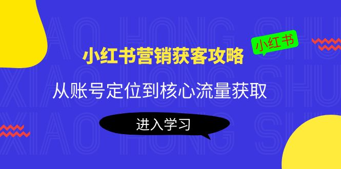 小红书营销获客攻略：从账号定位到核心流量获取，爆款笔记打造 - 网赚资源网-网赚资源网