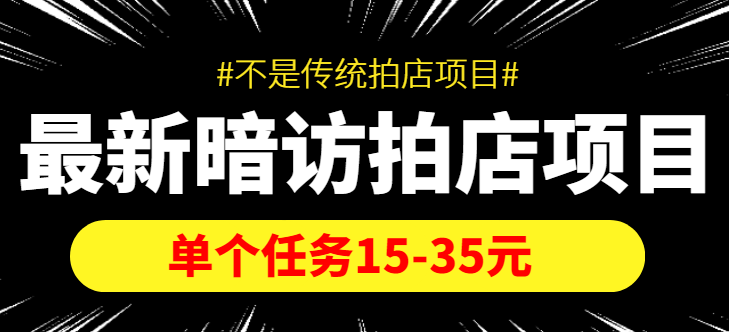 最新暗访拍店信息差项目，单个任务15-35元（不是传统拍店项目） - 网赚资源网-网赚资源网
