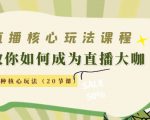直播核心玩法：教你如何成为直播大咖，各种核心玩法（20节课）-网赚资源网