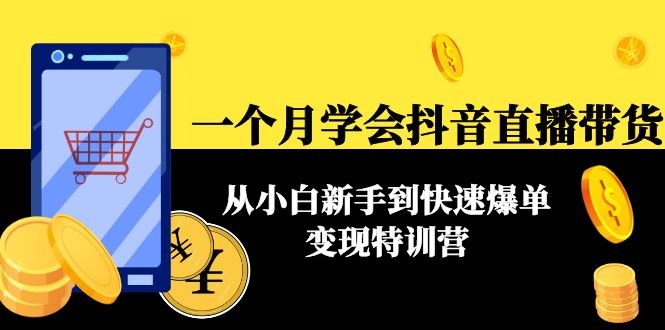 一个月学会抖音直播带货：从小白新手到快速爆单变现特训营(63节课) - 网赚资源网-网赚资源网