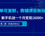 简单可复制,教辅项目新玩法,新手实战一个月变现16000+(第二期)-网赚资源网
