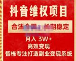 新版抖音维权项目每单利润1000+,合法合规,长期稳定,月入3W+价值1999元-网赚资源网