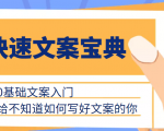 快速文案宝典，0基础文案入门，给不知道如何写好文案的你-网赚资源网