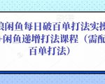 后浪闲鱼每日破百单打法实操课程+闲鱼递增打法课程(需配合百单打法)-网赚资源网