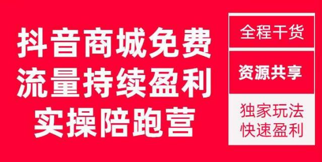 抖音商城搜索持续盈利陪跑成长营，抖音商城搜索从0-1、从1到10的全面解决方案 - 网赚资源网-网赚资源网